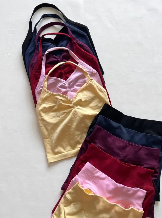 Conjunto Luna top fruncido y short en varios colores